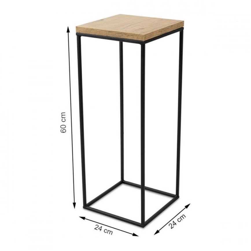 Stojak na kwiaty BASICLOFT 60x24 czarny/brązowy