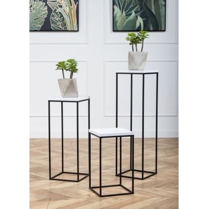 Stojak na kwiaty BASICLOFT 80x24 czarny/biały