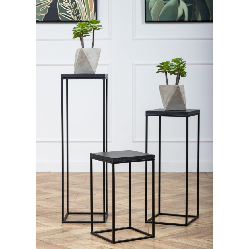 Stojak na kwiaty BASICLOFT 80x24 czarny