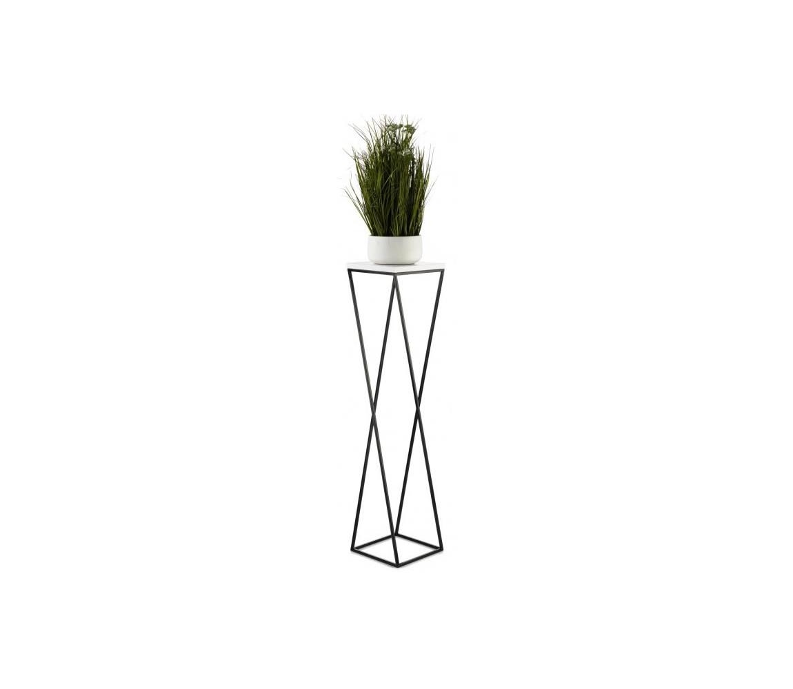 Stojak na kwiaty LOFT 100x24 cm czarny/biały