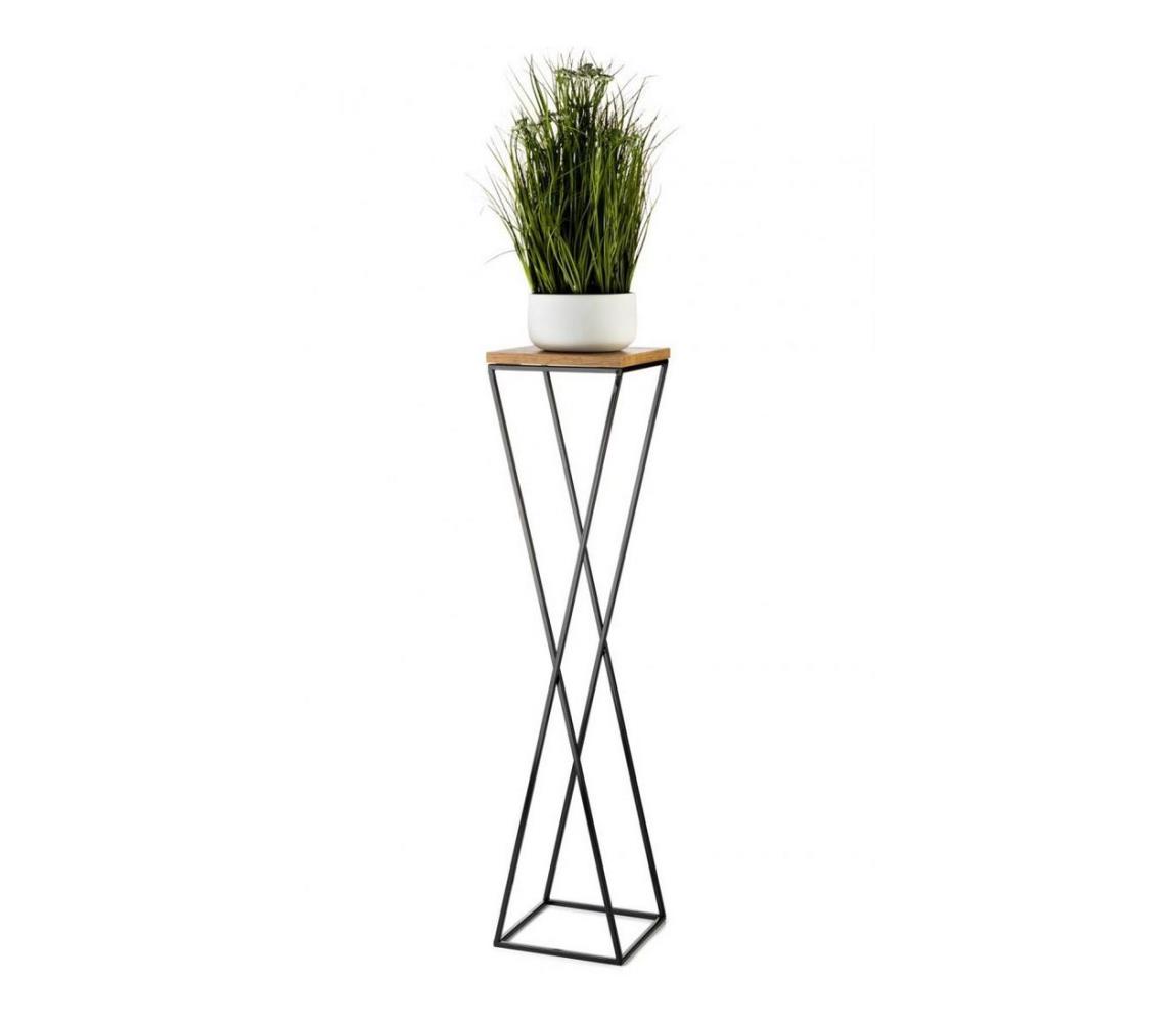 Stojak na kwiaty LOFT 100x24 cm czarny/brązowy