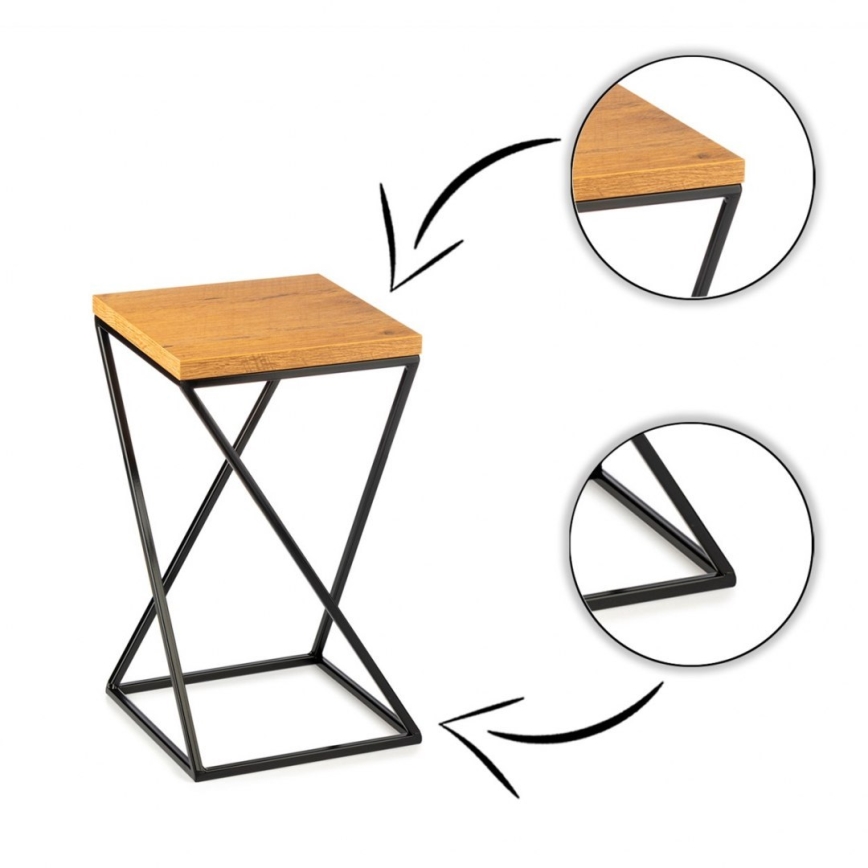 Stojak na kwiaty LOFT 40x24 cm czarny/brązowy