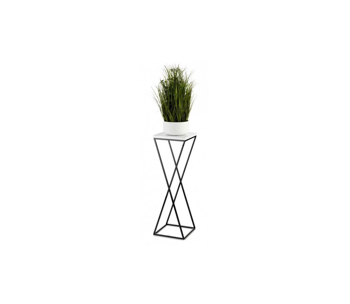 Stojak na kwiaty LOFT 70x24 cm czarny/biały