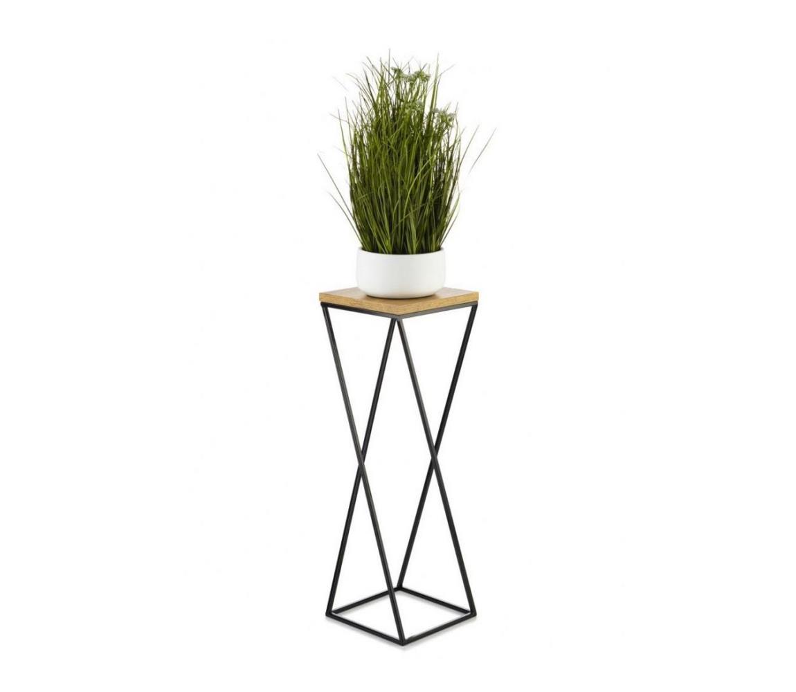 Stojak na kwiaty LOFT 70x24 cm czarny/brązowy