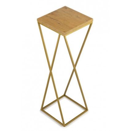 Stojak na kwiaty LOFT 70x24 cm złoty/brązowy