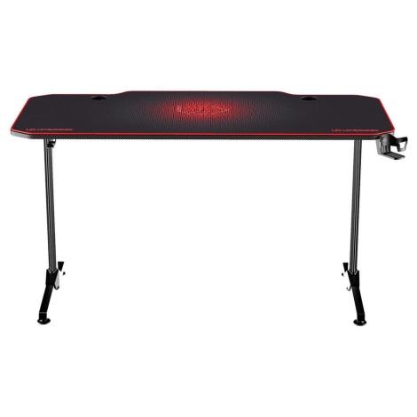 Stół do gier 140 x 66 cm czarny/czerwony