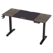Stół do gier z regulowaną wysokością CONTROL z LED RGB podświetleniem 140x60 cm brązowy/czarny