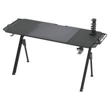 Stół do gier z regulowaną wysokością FALCON z LED RGB podświetleniem 156x60 cm czarny