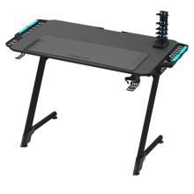 Stół do gier z regulowaną wysokością SNAKE z LED RGB podświetlenie 100x60 cm czarne