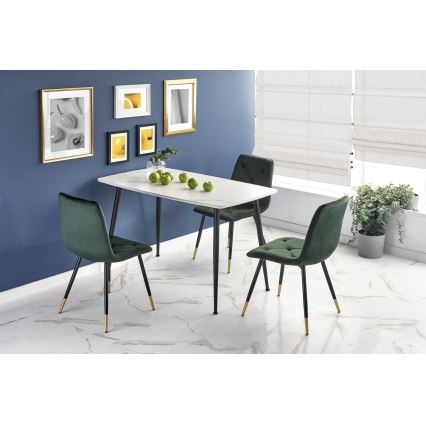 Stół do jadalni ALARA dekor biały marmur/czarny