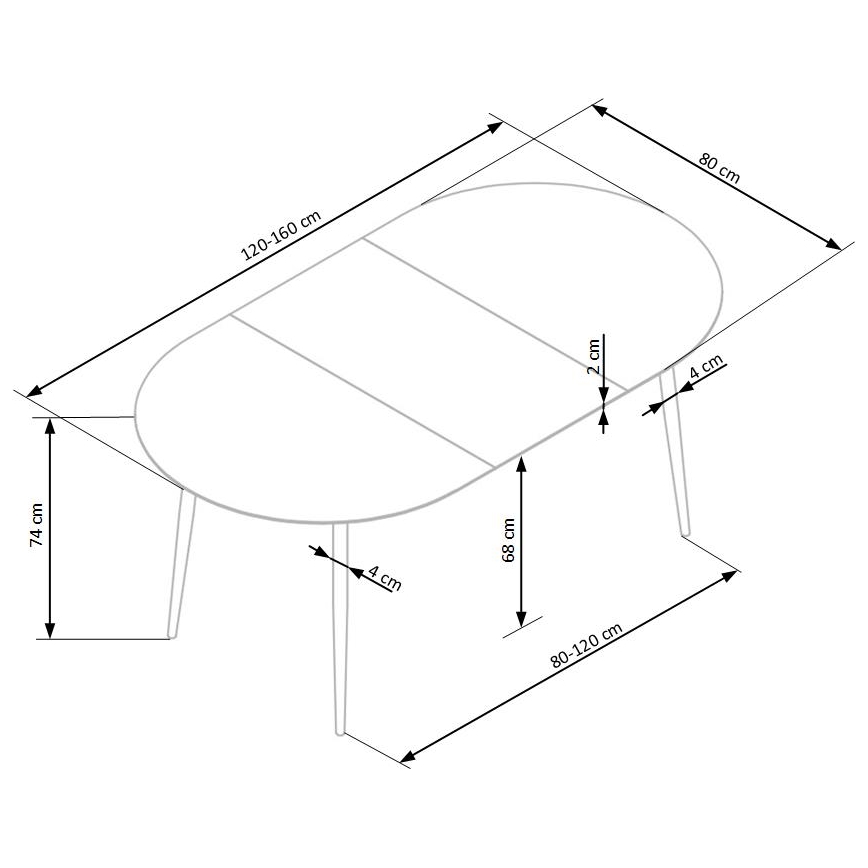Stół do jadalni BALNOR dąb/czarny