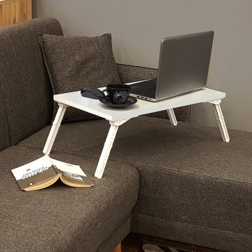 Stół do łóżka GUSTO 24x60 cm biały