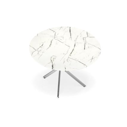 Stół jadalniany ESTEN 100 cm biały/srebrny