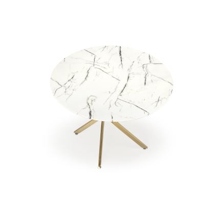Stół jadalniany ESTEN 100 cm biały/złoty