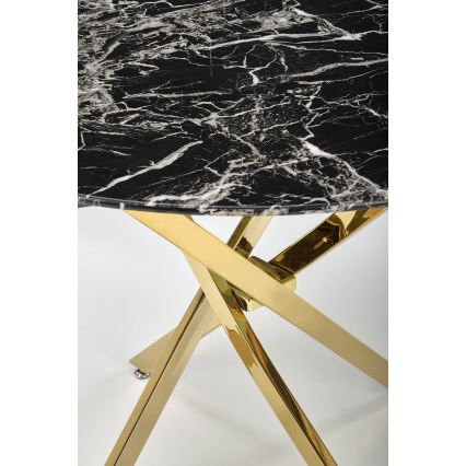 Stół jadalniany ESTEN 100 cm czarny/złoty