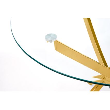 Stół jadalniany ESTEN przezroczysty/złoty