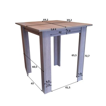 Kwadratowy stół jadalniany LEVI dąb sonoma