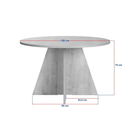 Stół jadalniany MATIN, średnica 120 cm, beżowy