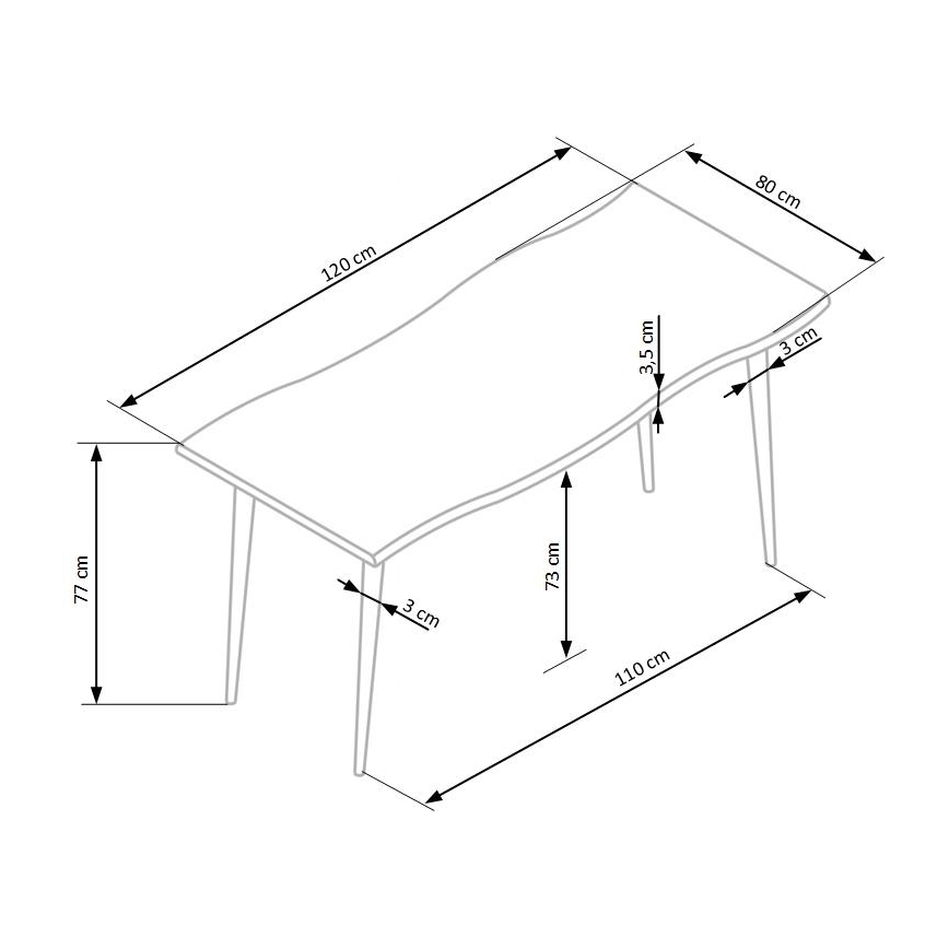 Stół jadalniany SOLACE dąb/czarny