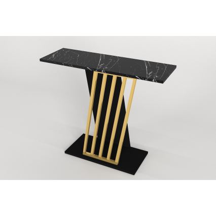 Stół konsolowy GRAVITY 76,8x90 cm czarny/złoty