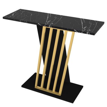 Stół konsolowy GRAVITY 76,8x90 cm czarny/złoty
