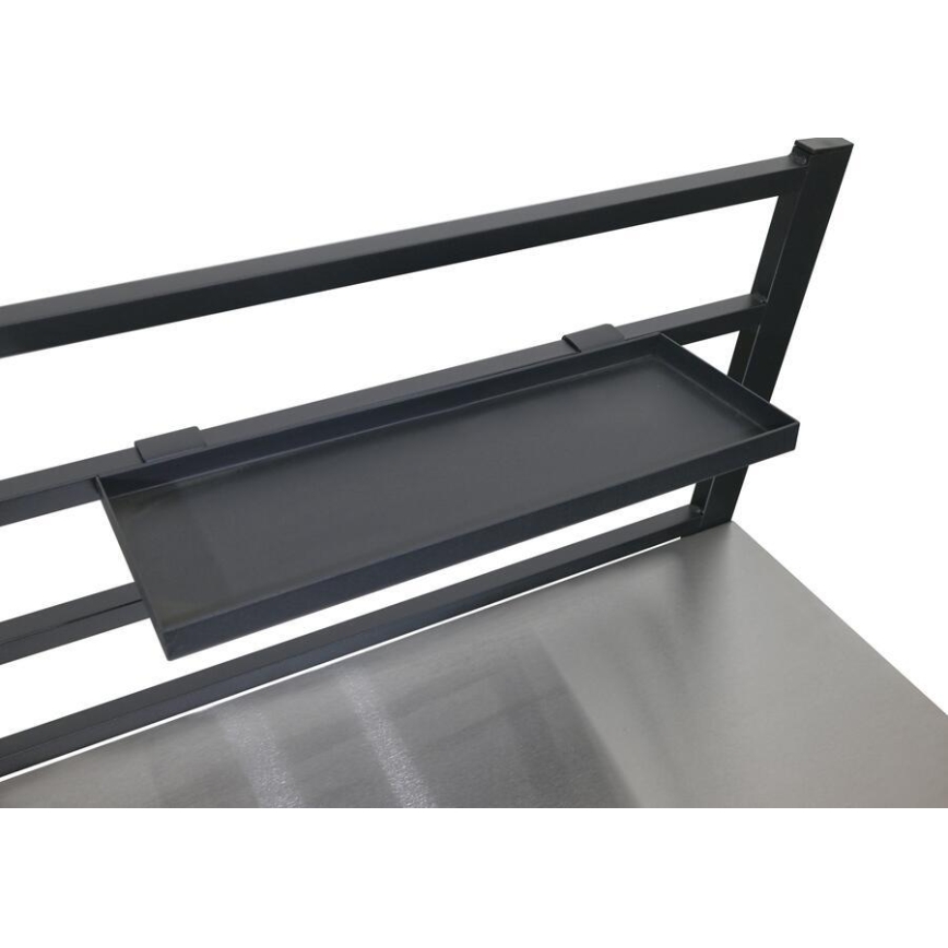 Stół modułowy zewnętrzny 80x47x123 cm czarny/stal nierdzewna