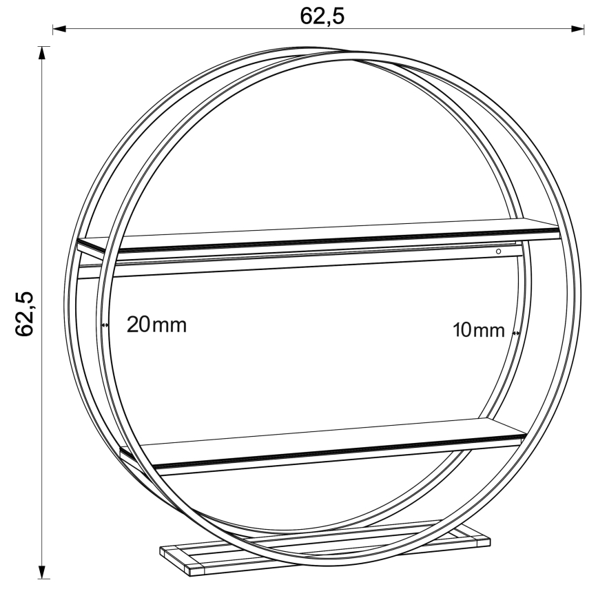 Stół składany SHELF śr. 62,5 cm dąb