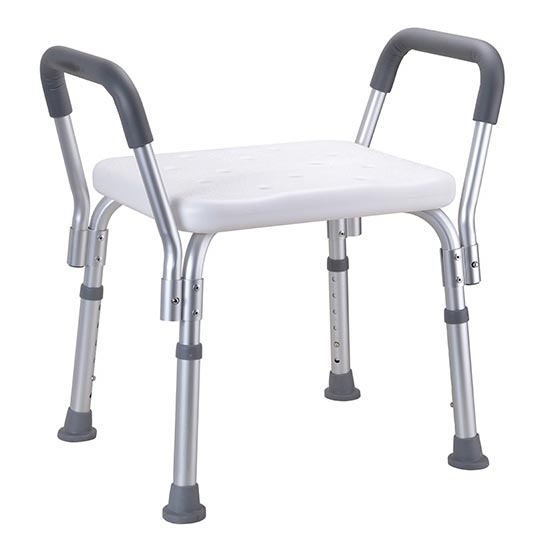 Stołek 55,5 x 56 cm srebrny/biały