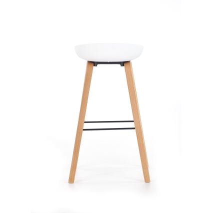 Stołek barowy 81x51 cm beżowy/biały