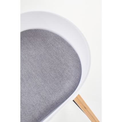 Stołek barowy 81x51 cm beżowy/biały