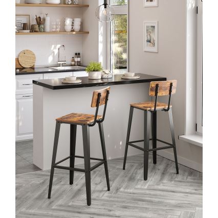 Stołek barowy AVEN brązowy/czarny
