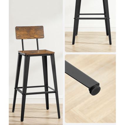 Stołek barowy AVEN brązowy/czarny