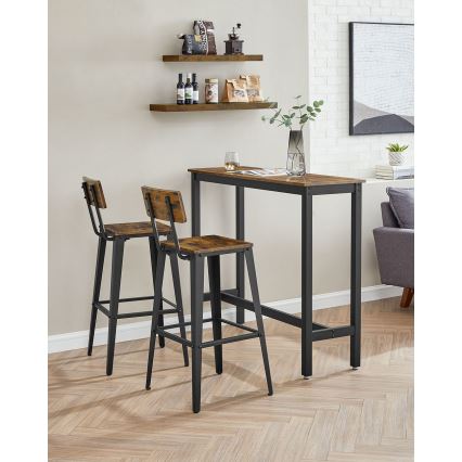 Stołek barowy AVEN brązowy/czarny