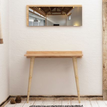 Stolik BANAVENTO 84x80 cm + lustro ścienne 30x80 cm beżowy
