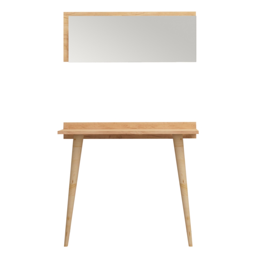 Stolik BANAVENTO 84x80 cm + lustro ścienne 30x80 cm beżowy
