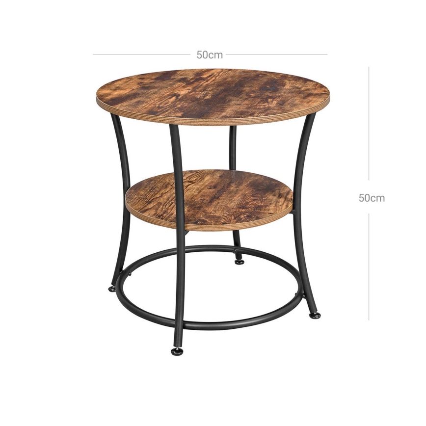 Stolik boczny ELDUR brązowy/czarny