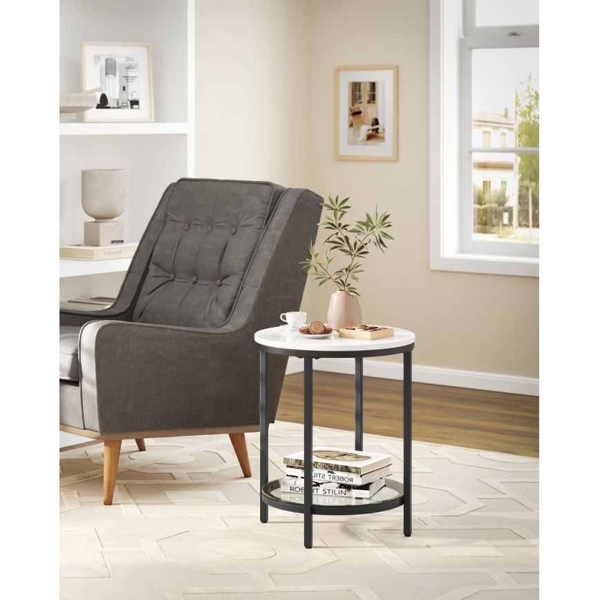 Stolik boczny SID czarny/biały