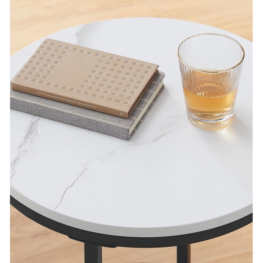 Stolik boczny SID czarny/biały