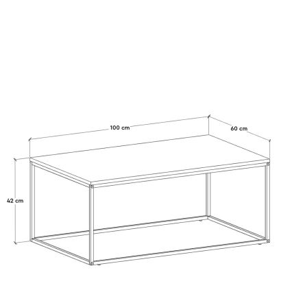 Stolik kawowy 42x100 cm brązowy