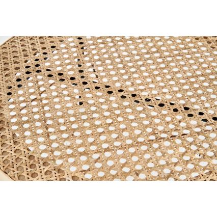 Stolik kawowy 45x45 cm czarny/rattan