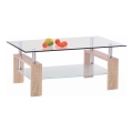 Stolik kawowy 55x110 cm przezroczysty/dąb sonoma