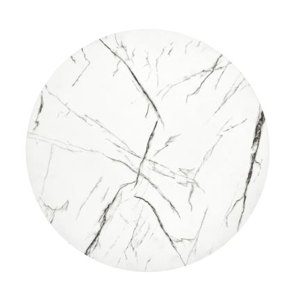Stolik kawowy ANTICA 41x55 cm czarny/dekor marmuru