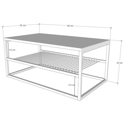 Stolik kawowy ASUDE 43x95 cm czarny/biały