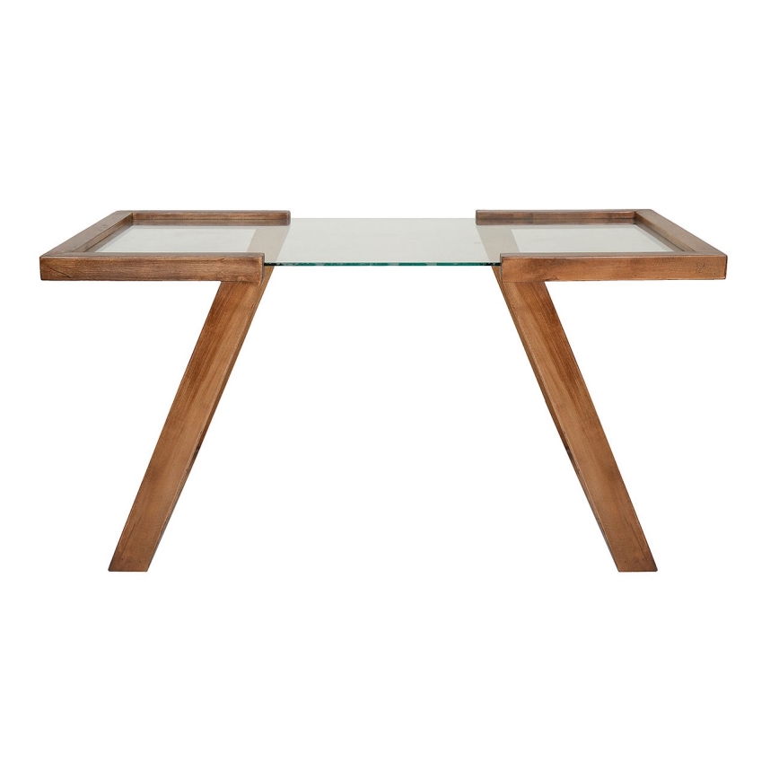 Stolik kawowy ATAR 100x50 cm buk/przezroczysty