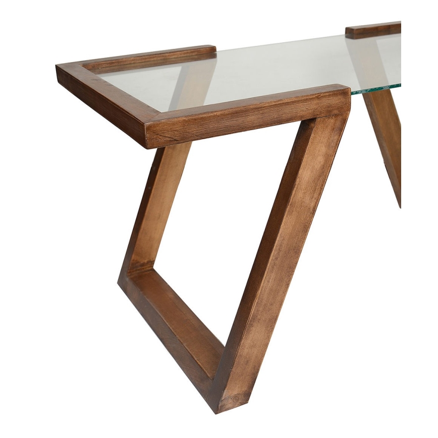 Stolik kawowy ATAR 100x50 cm buk/przezroczysty