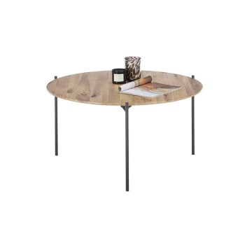 Stolik kawowy AURA o średnicy 74 cm, dąb/antracyt