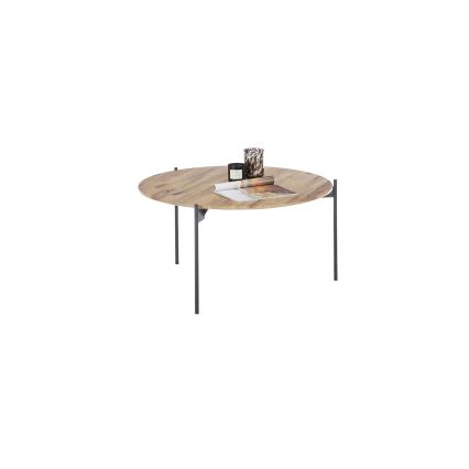 Stolik kawowy AURA o średnicy 74 cm, dąb/antracyt