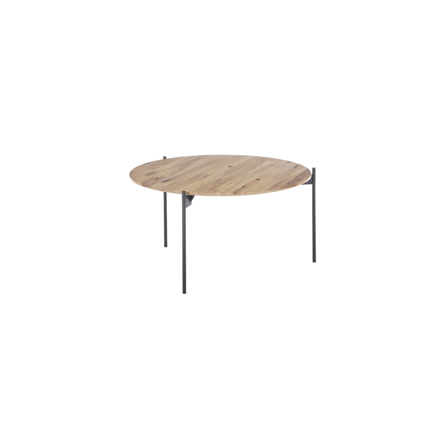 Stolik kawowy AURA o średnicy 74 cm, dąb/antracyt