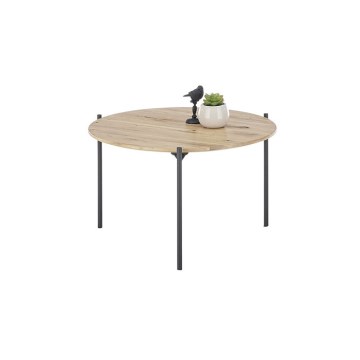 Stolik kawowy AURA, śr. 55 cm, dąb/antracyt