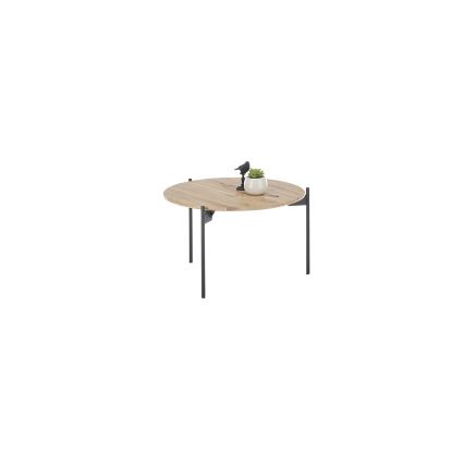 Stolik kawowy AURA, śr. 55 cm, dąb/antracyt